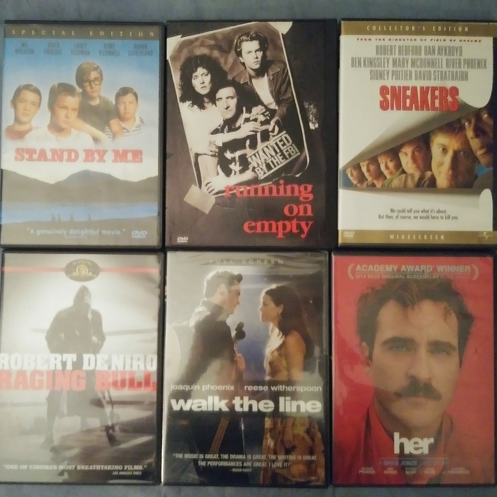 DVD River & Joaquin Phoenix Stand By Me Running On Empty Sneakers Her Walk The L